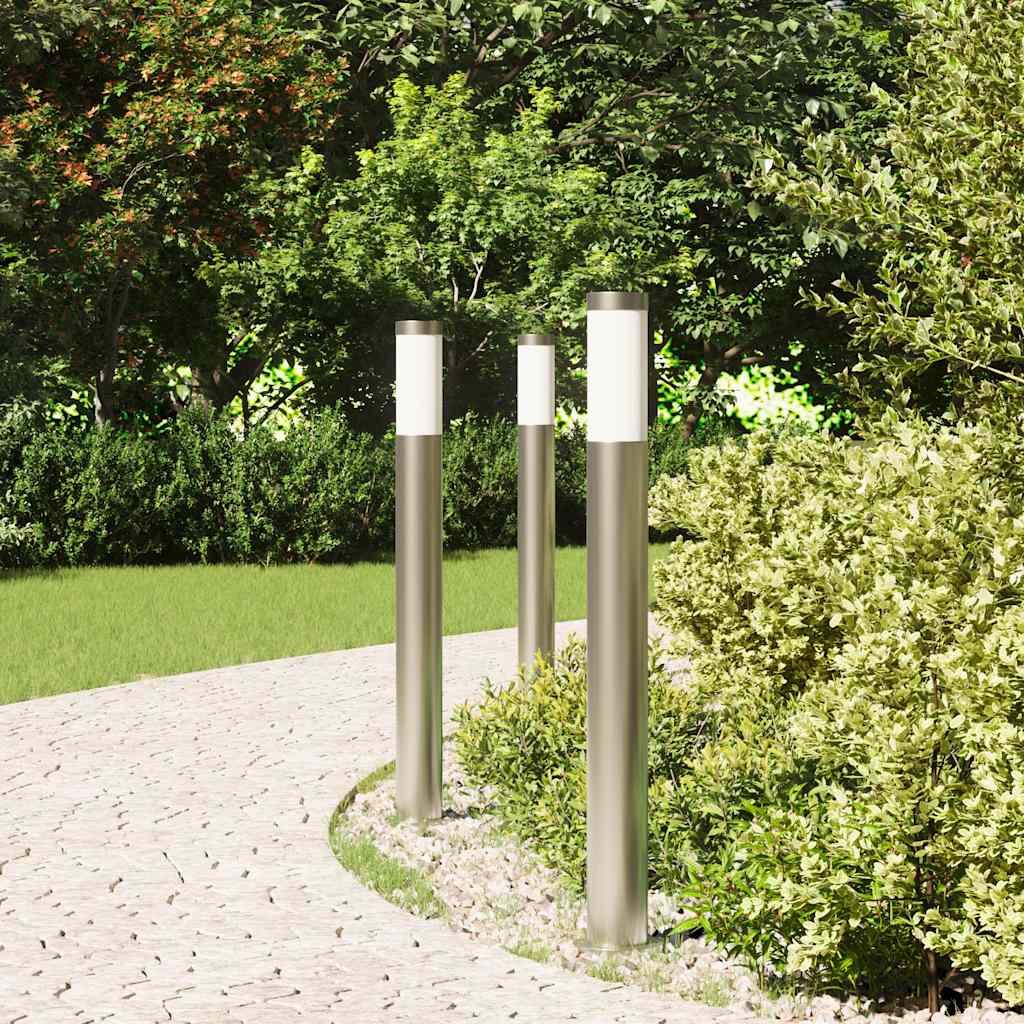 Vidaxx bolardo iluminación 3 piezas 80 cm acero inoxidable IP44