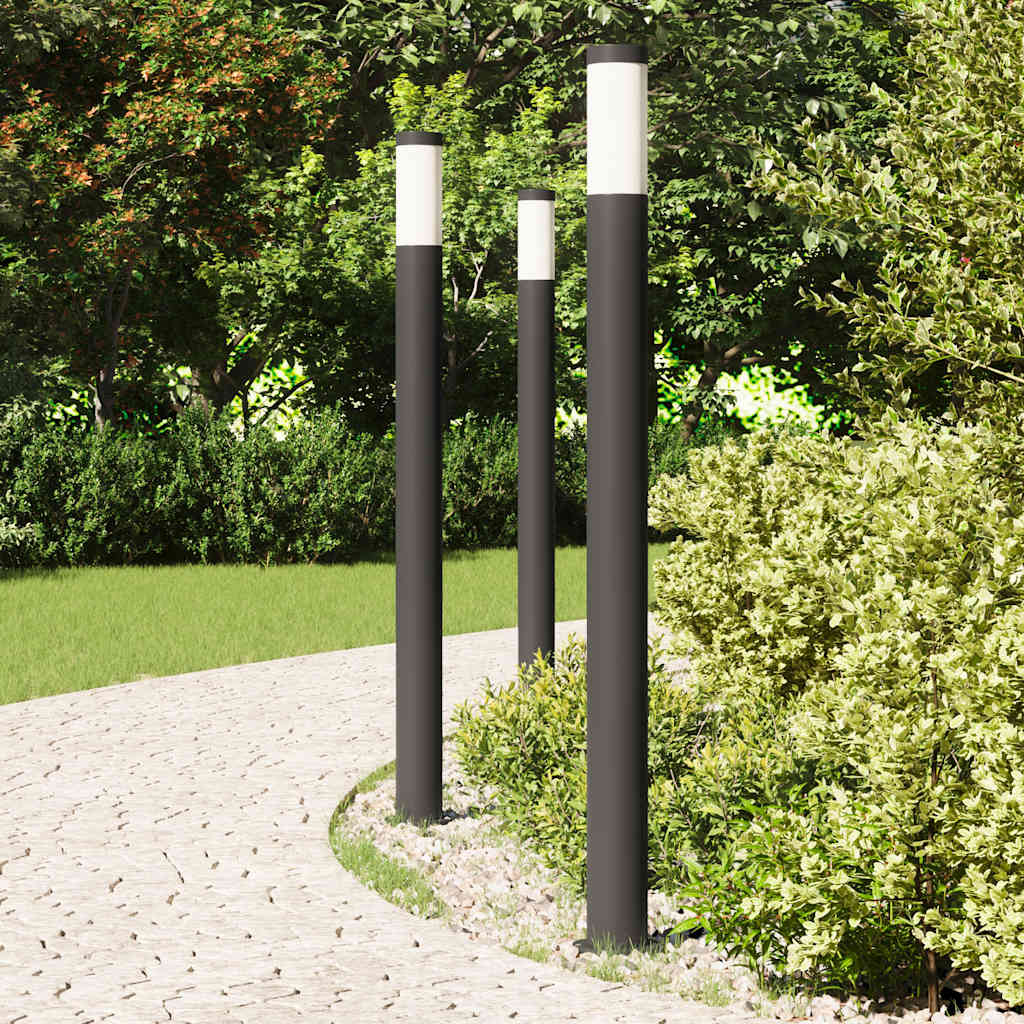 Vidaxl bolderverlichting 3 stuks 110 cm rvs ip44