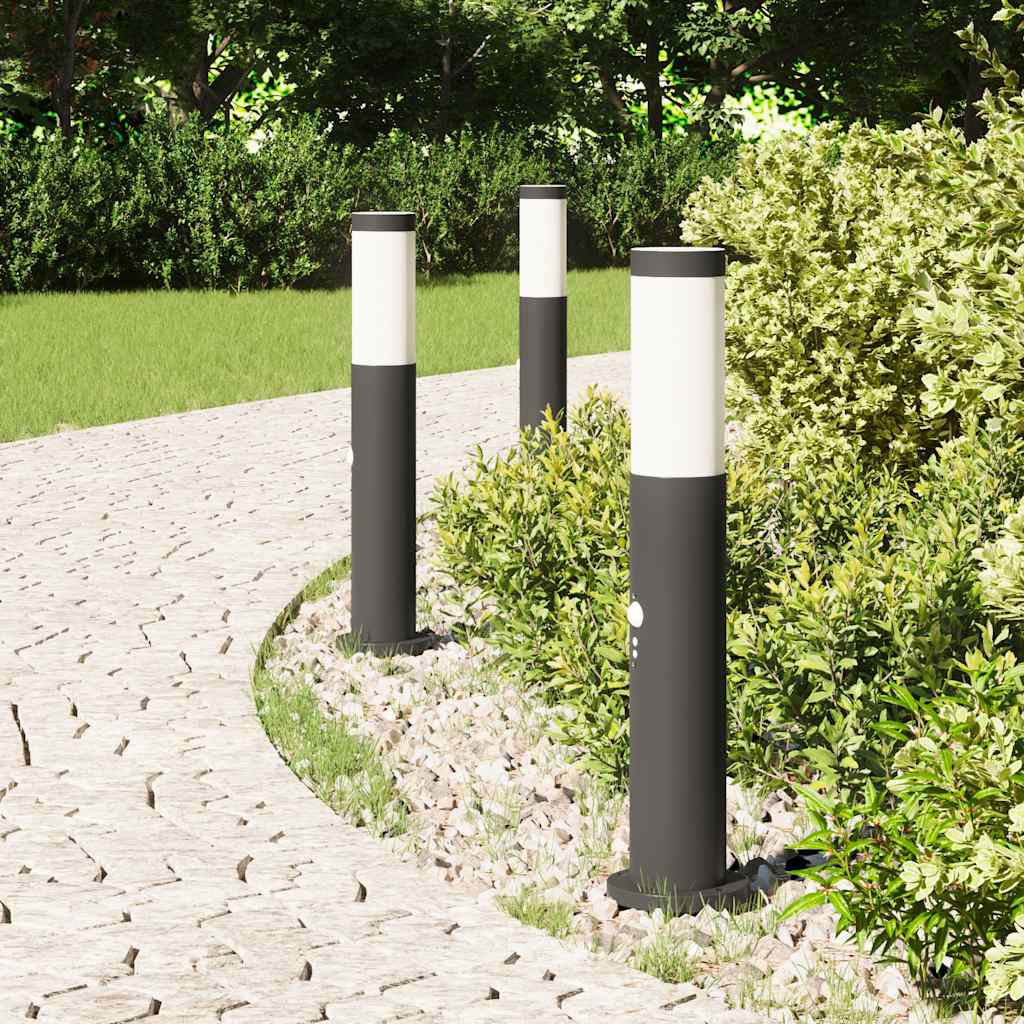 Vidaxl bolderverlichting met sensor 3 stuks 50 cm rvs ip44