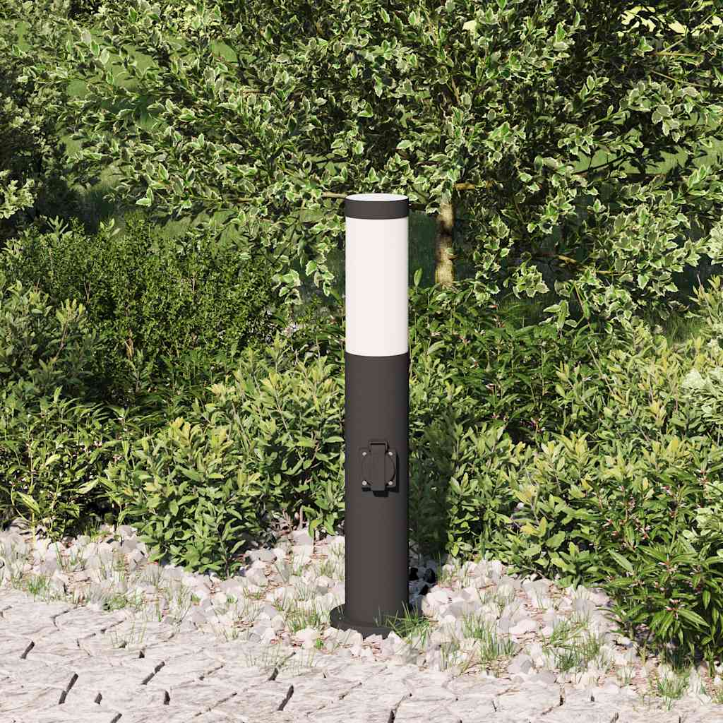 Vidaxl bolderarmatuur met stopcontact 50 cm rvs ip44