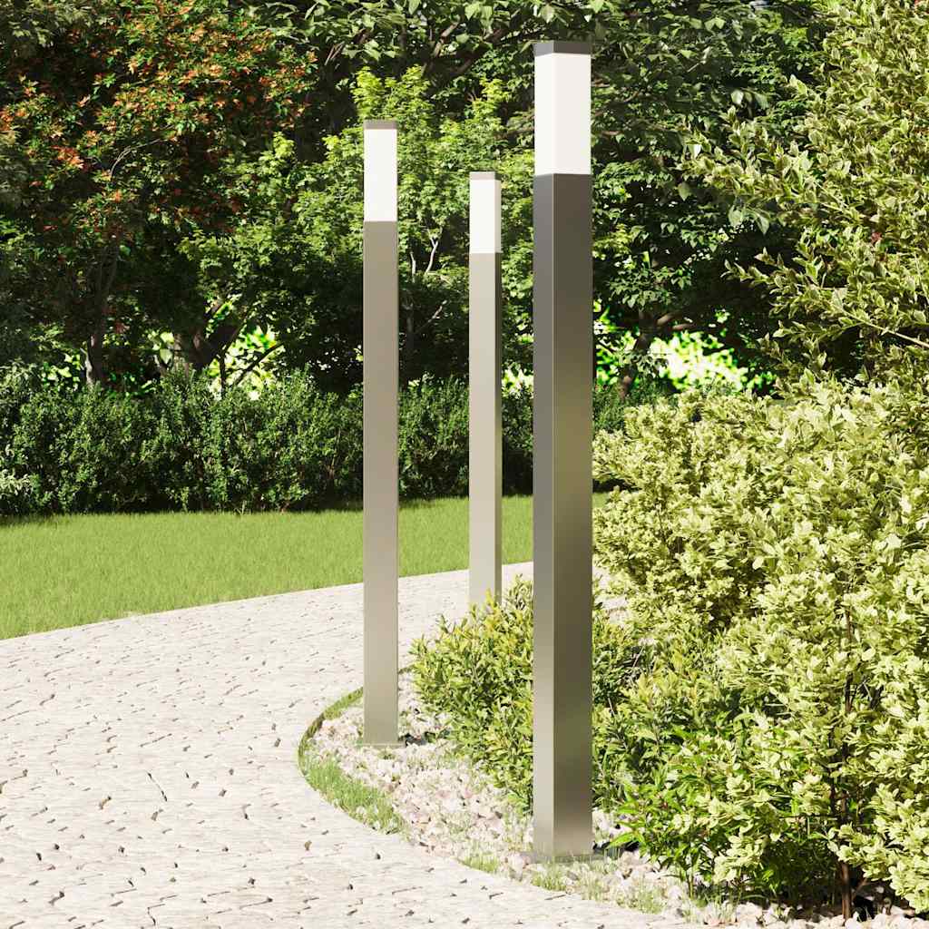Vidaxl bolderverlichting 3 stuks 110 cm rvs ip44