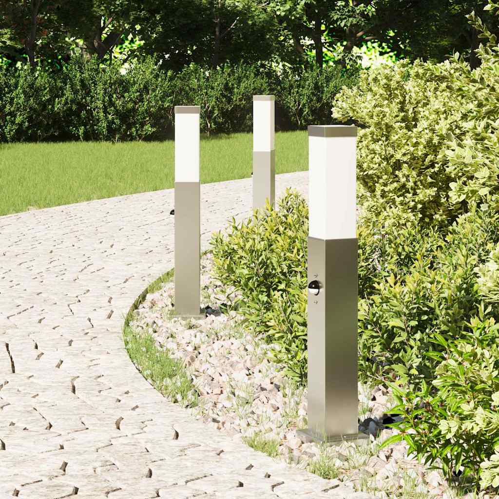 Vidaxl bolderverlichting met sensor 3 stuks 50 cm rvs ip44