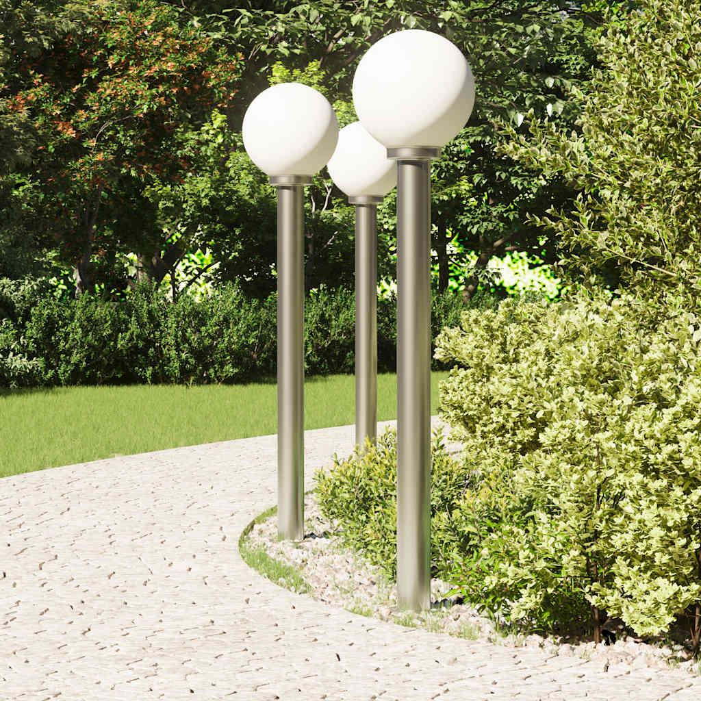 Vidaxl bolderverlichting 3 stuks 120 cm rvs ip44