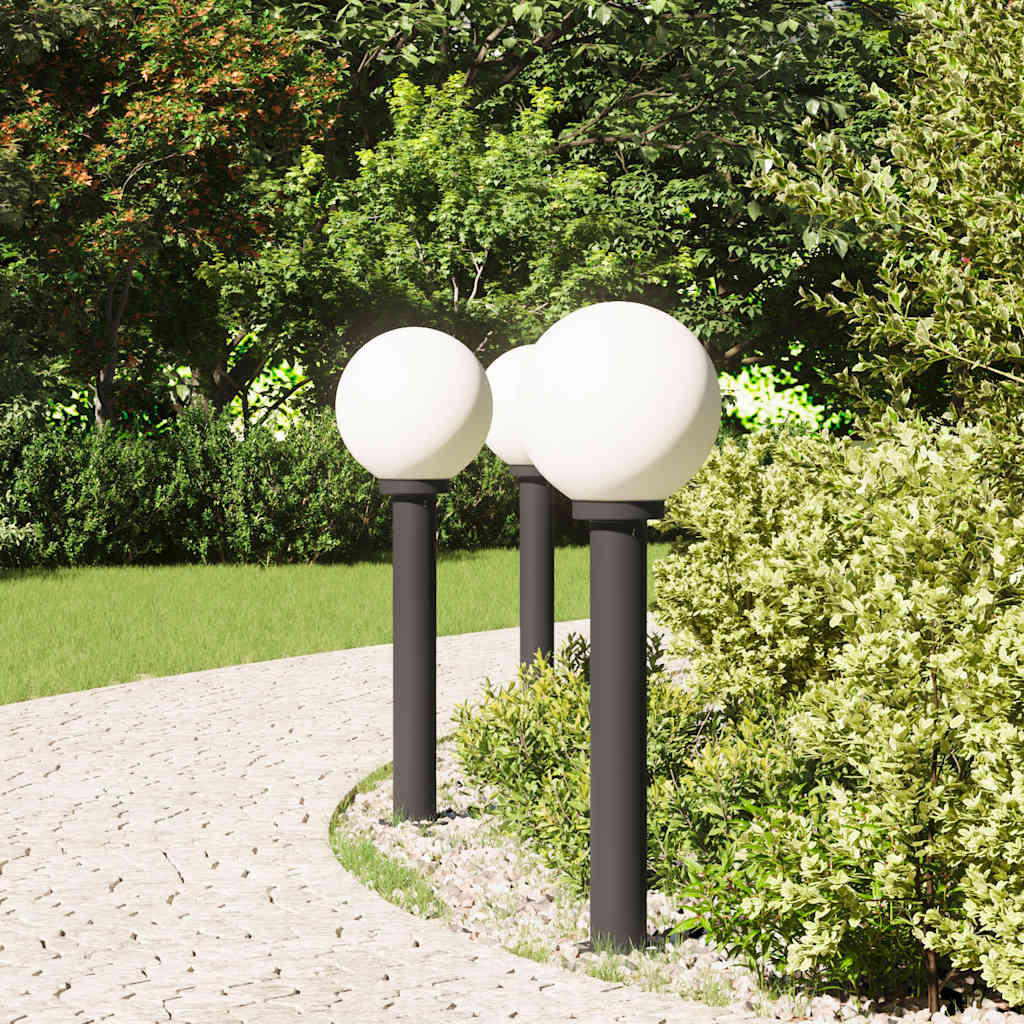 Vidaxl bolderverlichting 3 stuks 80 cm zwart ip44