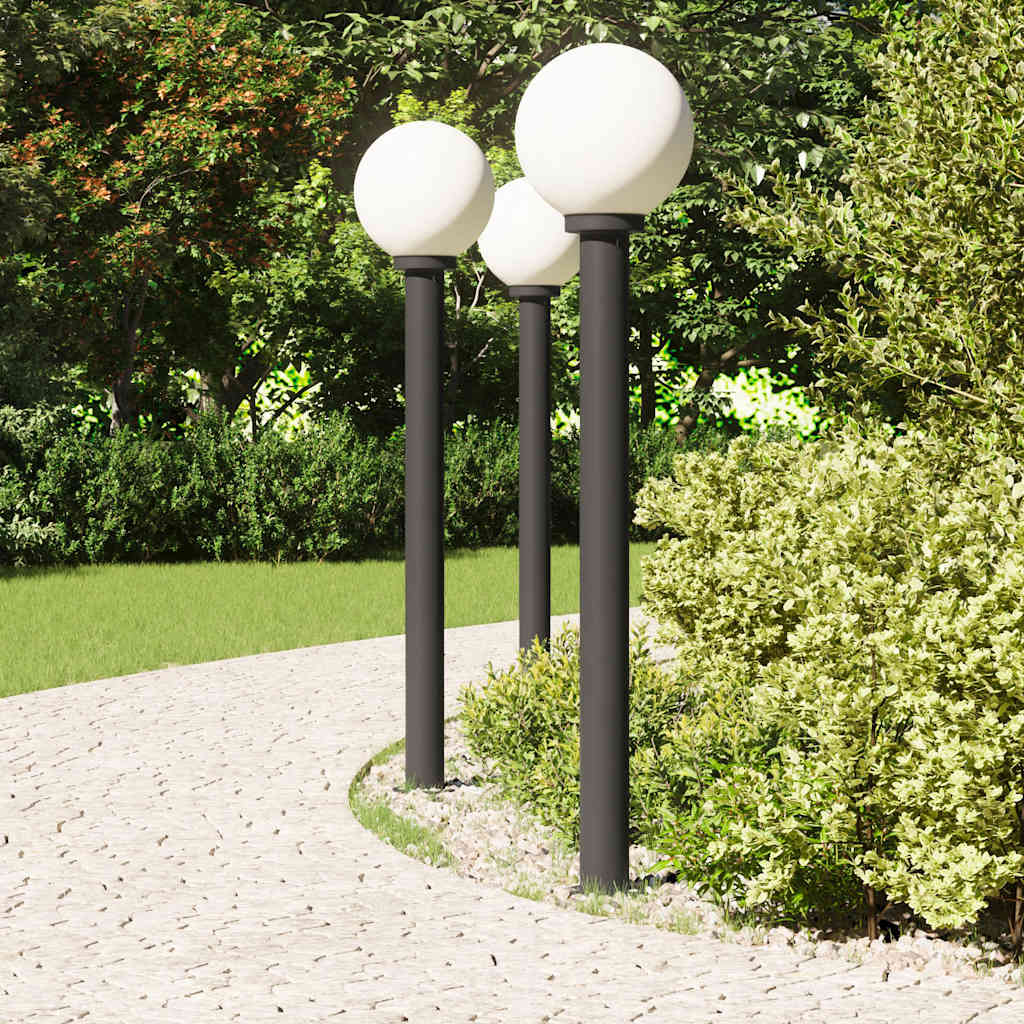 Vidaxl bolderverlichting 3 stuks 120 cm zwart ip44