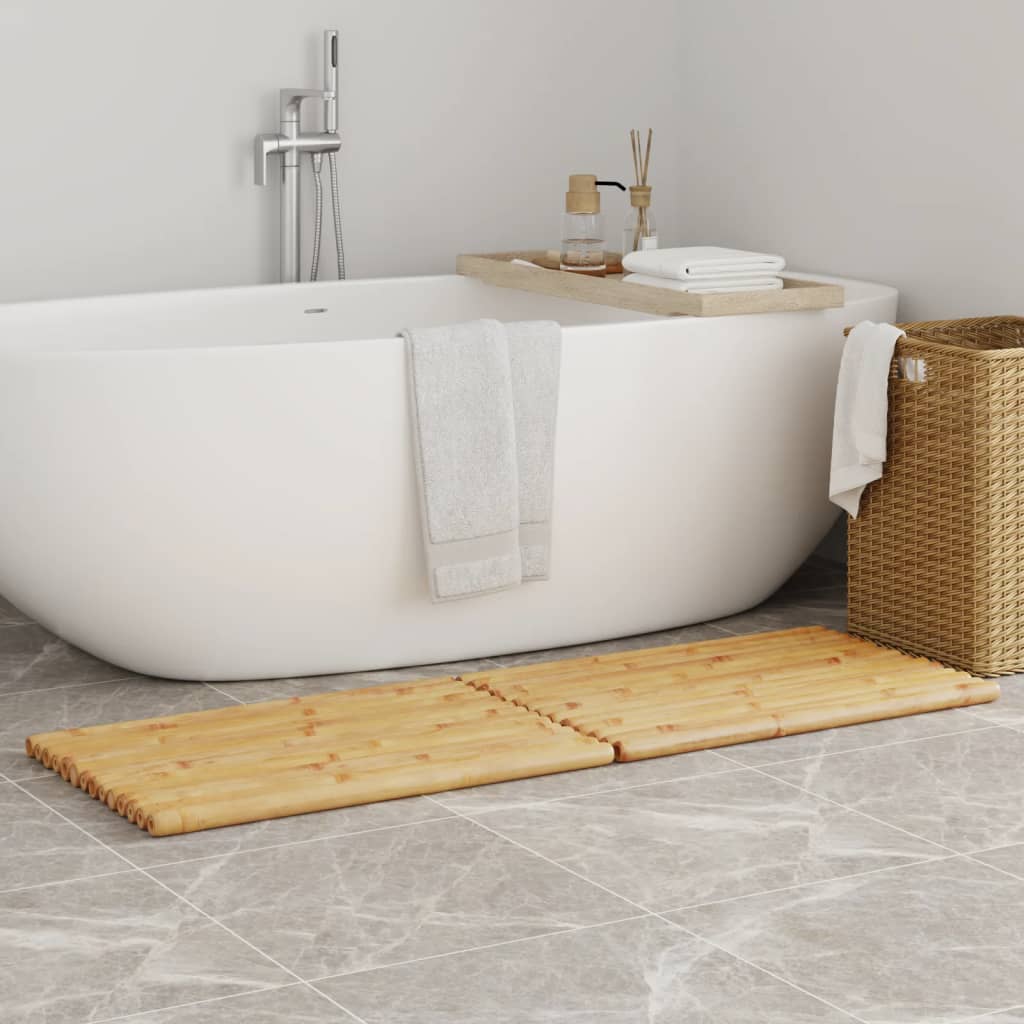 Esteras de baño Vidaxl 2 st 70x50 cm de bambú