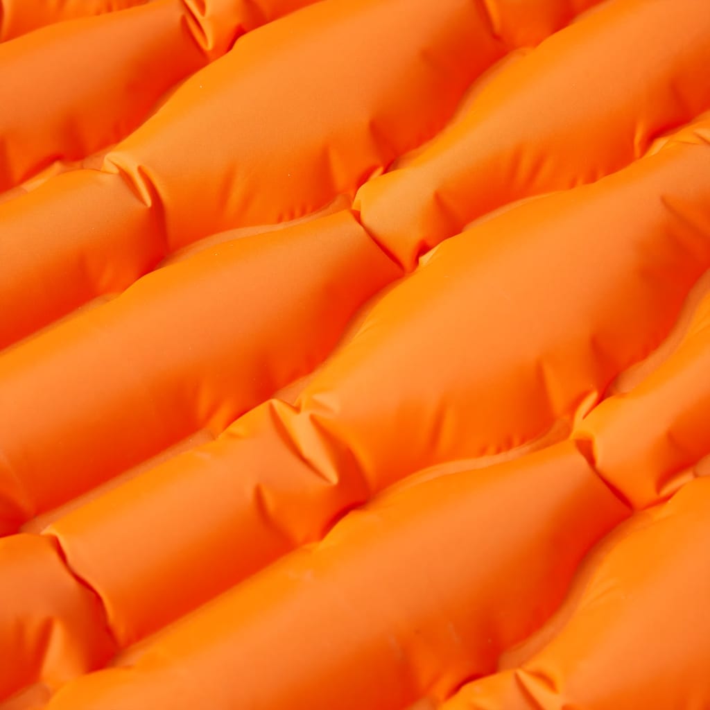 Colchón de campamento de Vidaxl con almohada a sí misma naranja soltera
