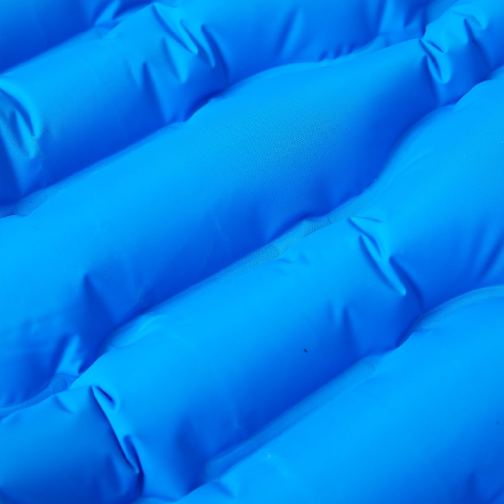 Colchón de campamento de Vidaxl con almohada Auto-bloqueo azul