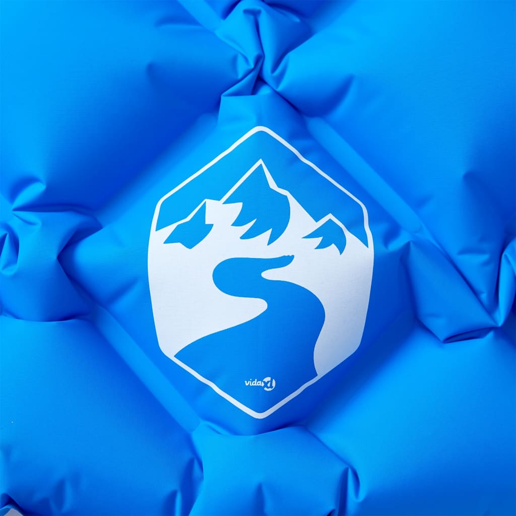 Materasso da campeggio Vidaxl con un cuscino blu gonfiabile a 1 persona