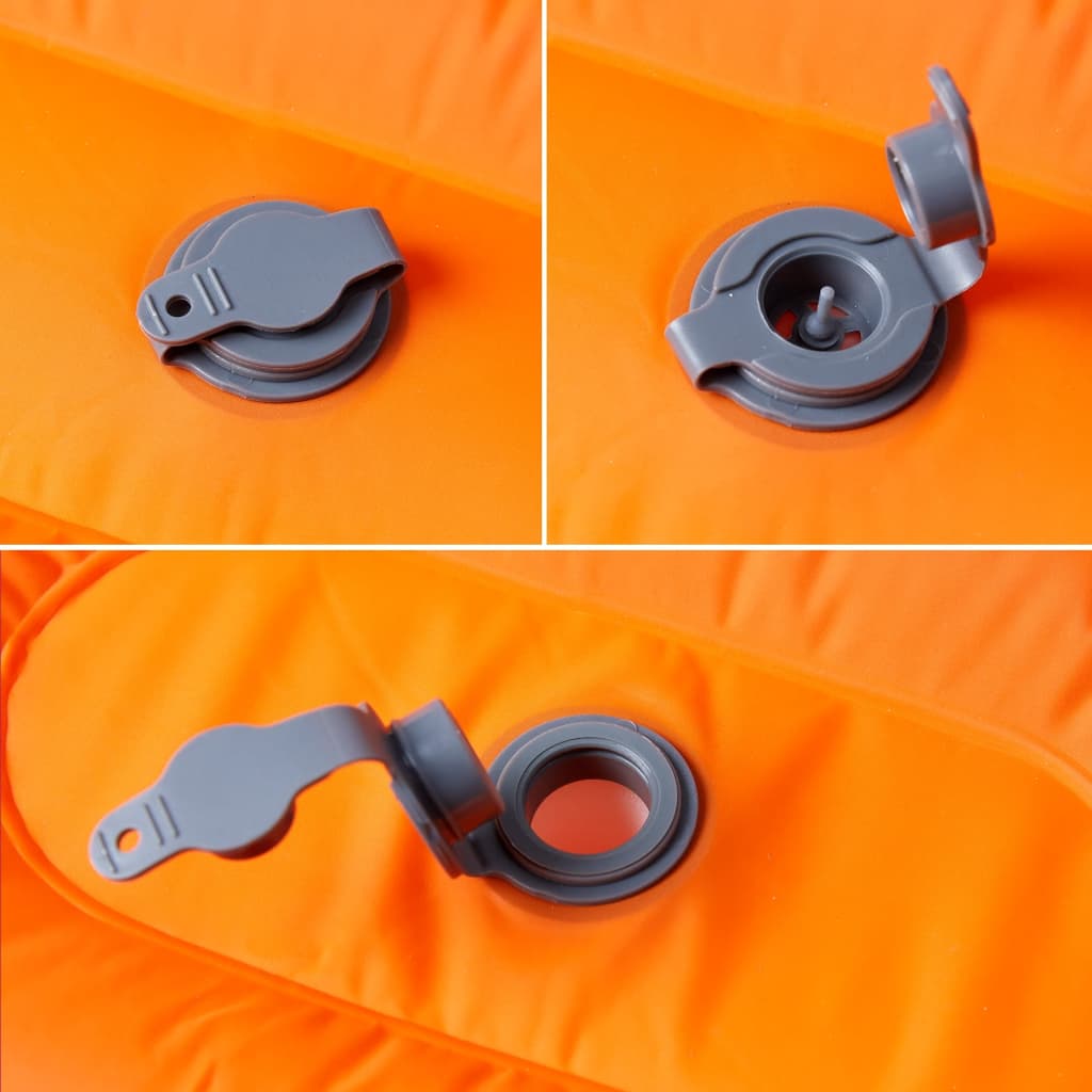 Materasso da campeggio Vidaxl con cuscino arancione da sole