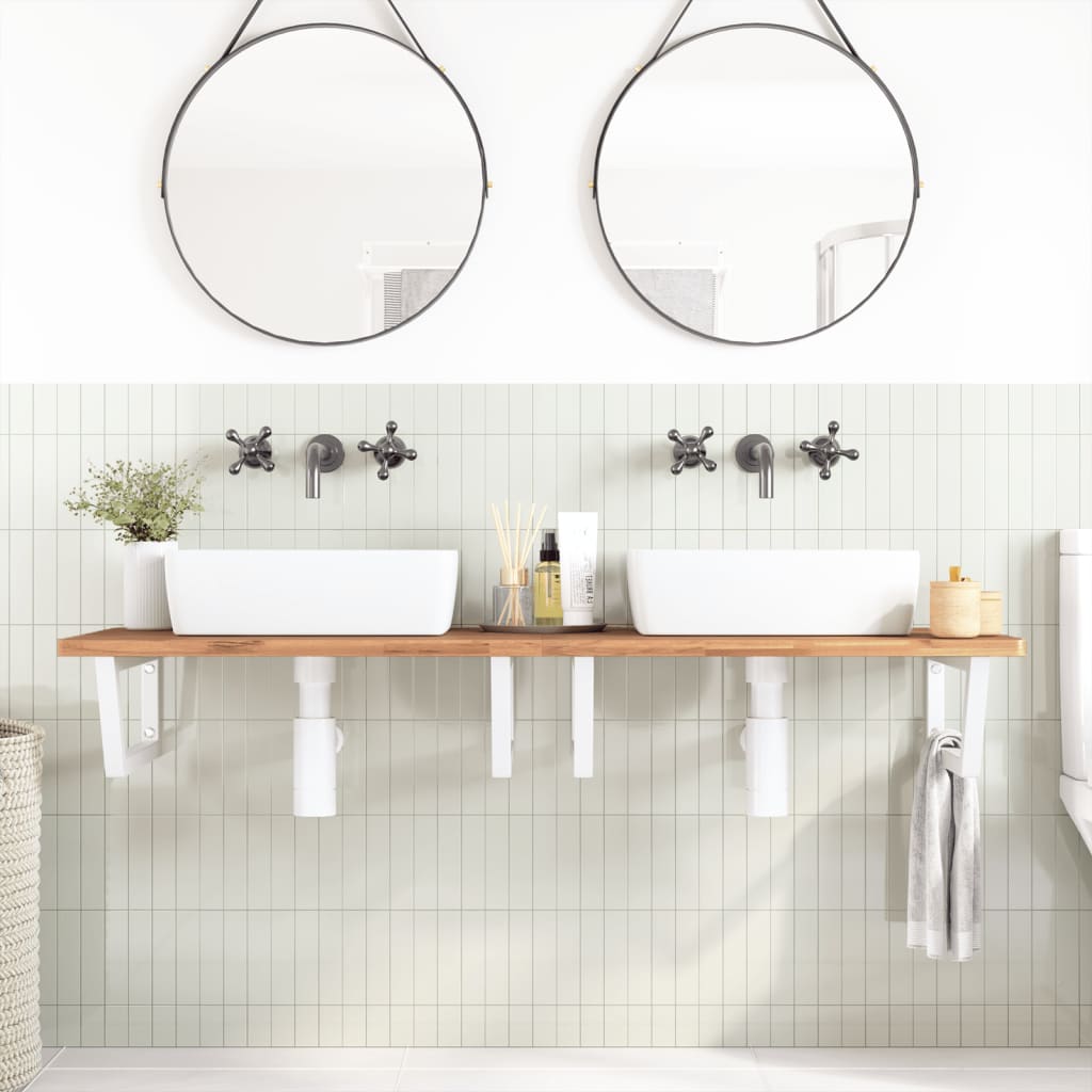Staffe da parete Vidaxl per lavandino 2 St Trapezium acciaio bianco