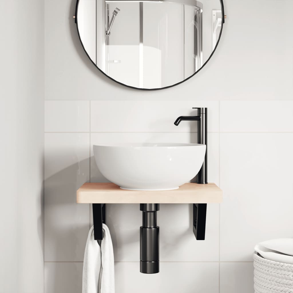 Staffe da parete Vidaxl per lavandino 2 St Trapezoidale Black