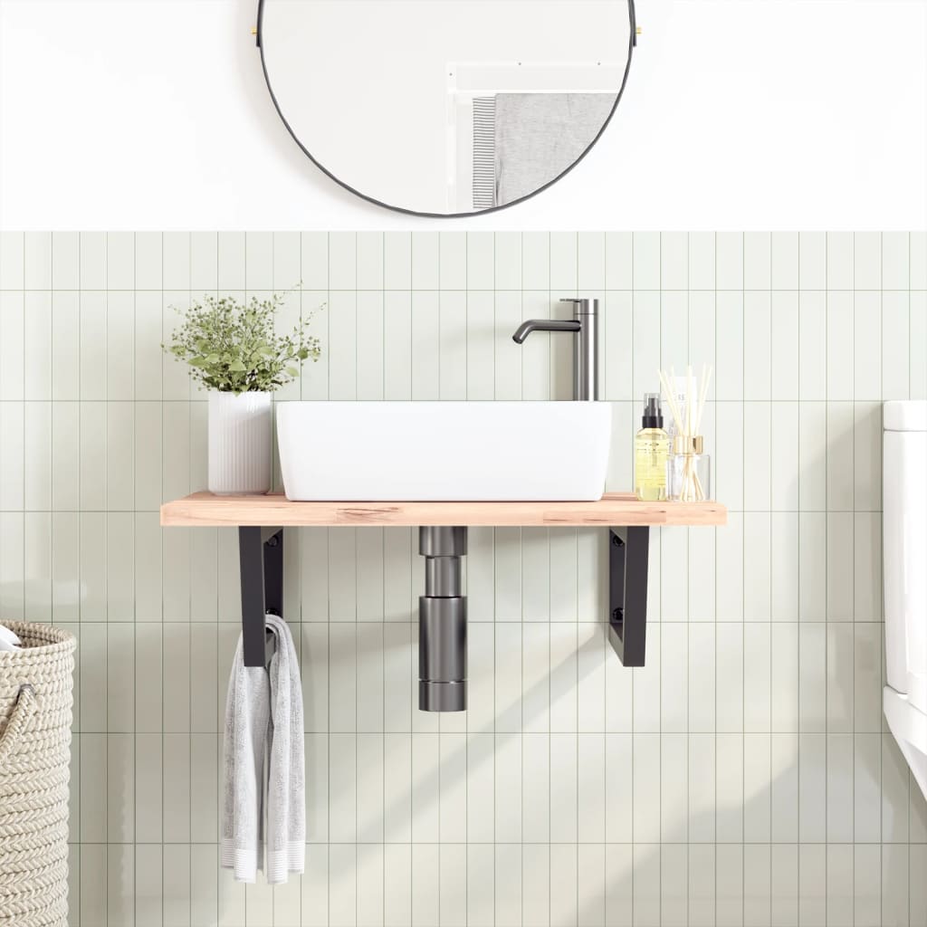 Staffe da parete Vidaxx per lavello 2 pezzi trapezio in acciaio nero