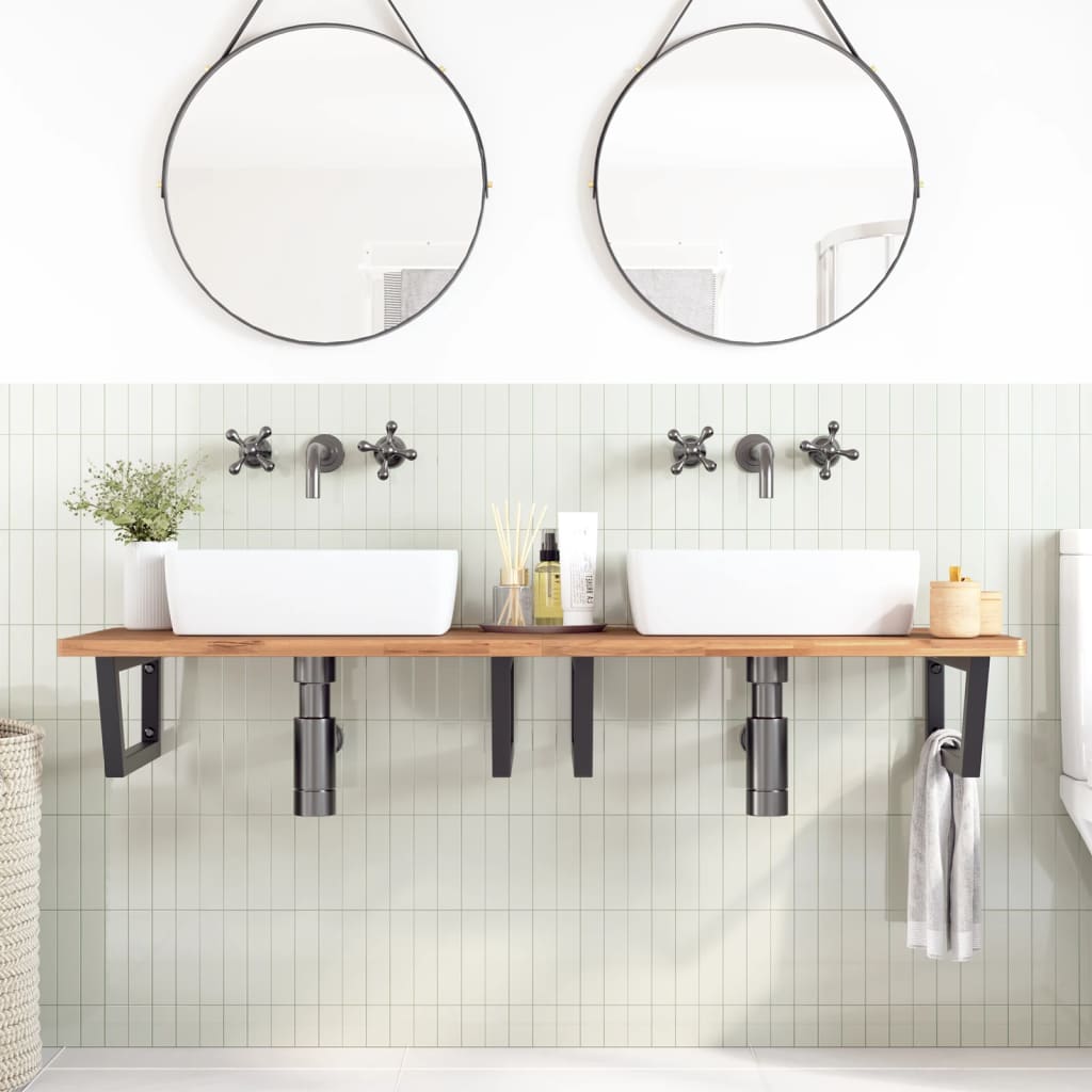 Staffe da parete Vidaxx per lavello 2 pezzi trapezio in acciaio nero