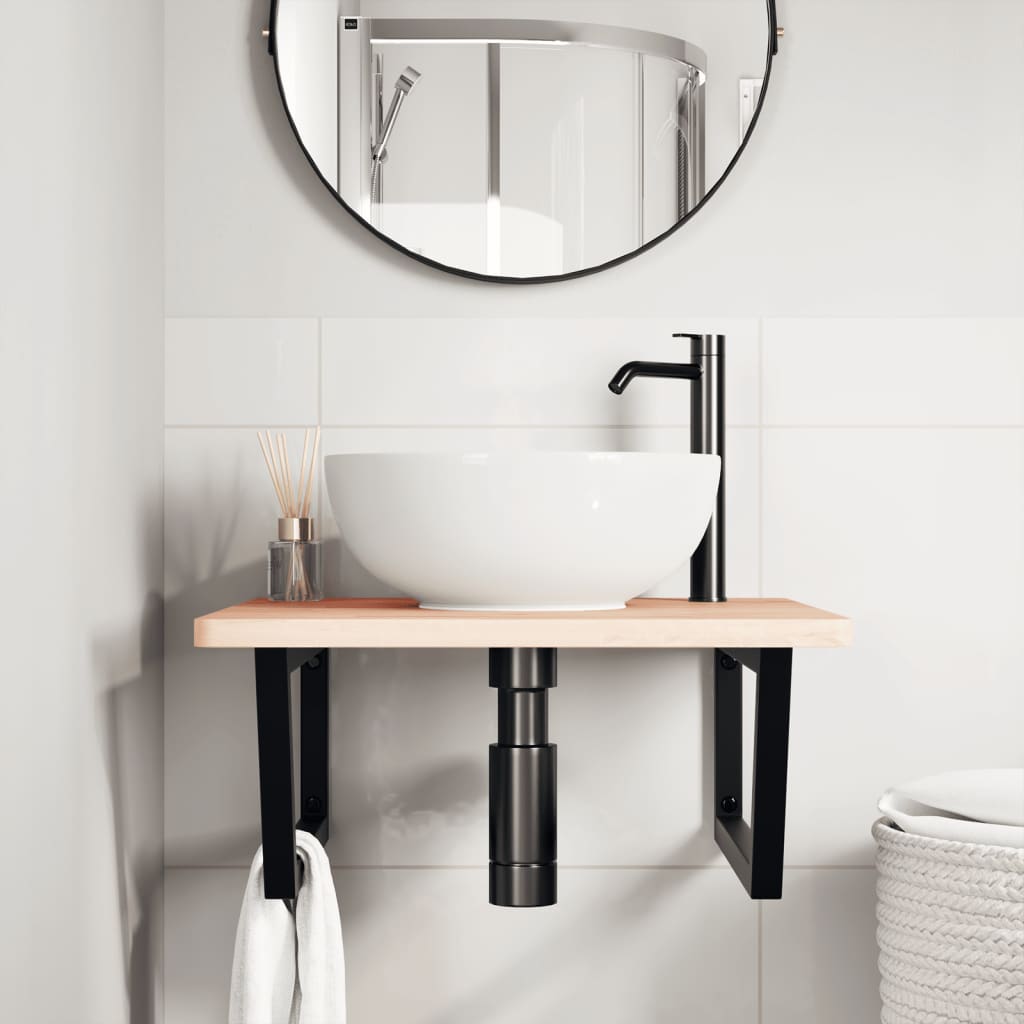 Staffe da parete Vidaxx per lavello 2 pezzi trapezio in acciaio nero