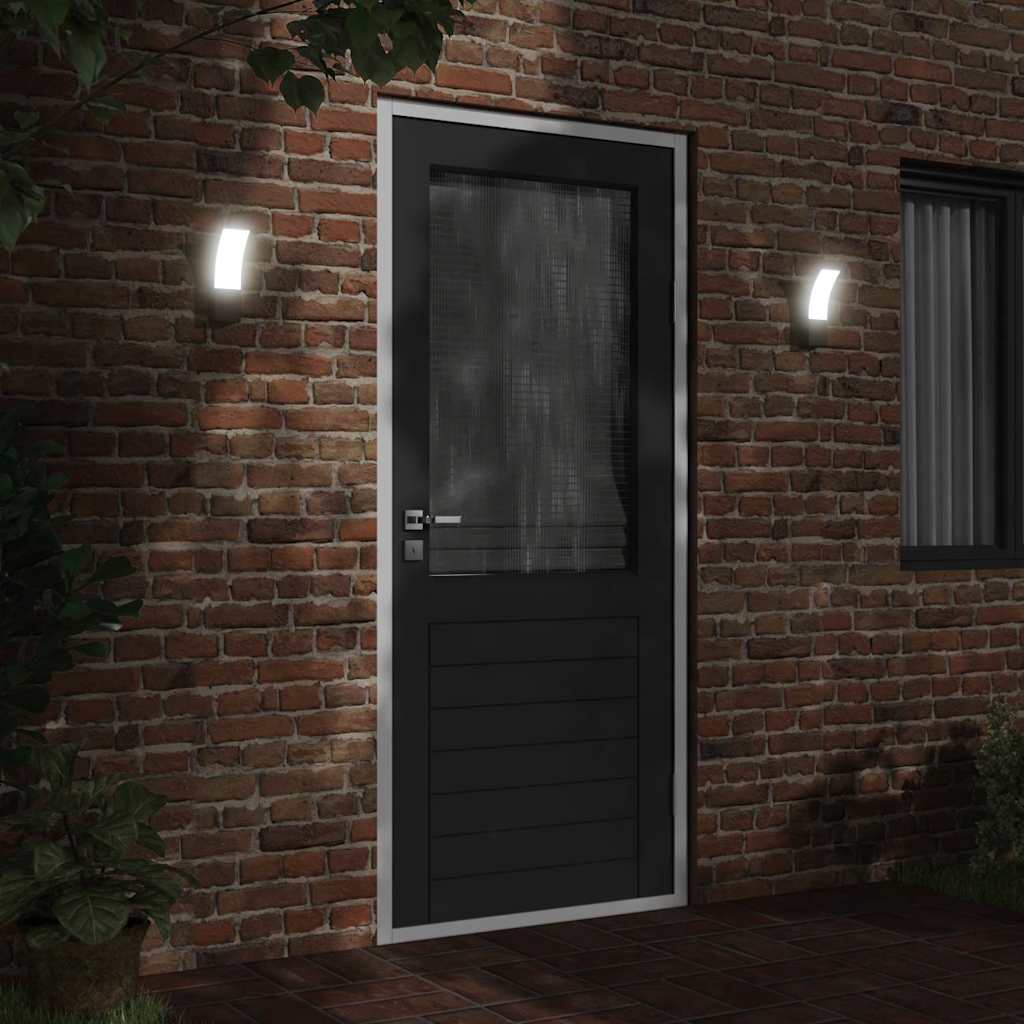 Vidaxl Lampade a parete da esterno 2 St Caschi LED in alluminio nero