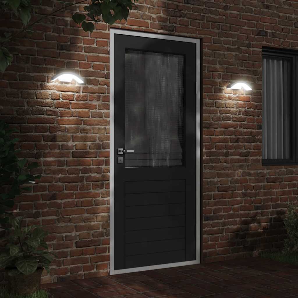 Vidaxl Lampade a parete da esterno 2 St Caschi LED in alluminio bianco
