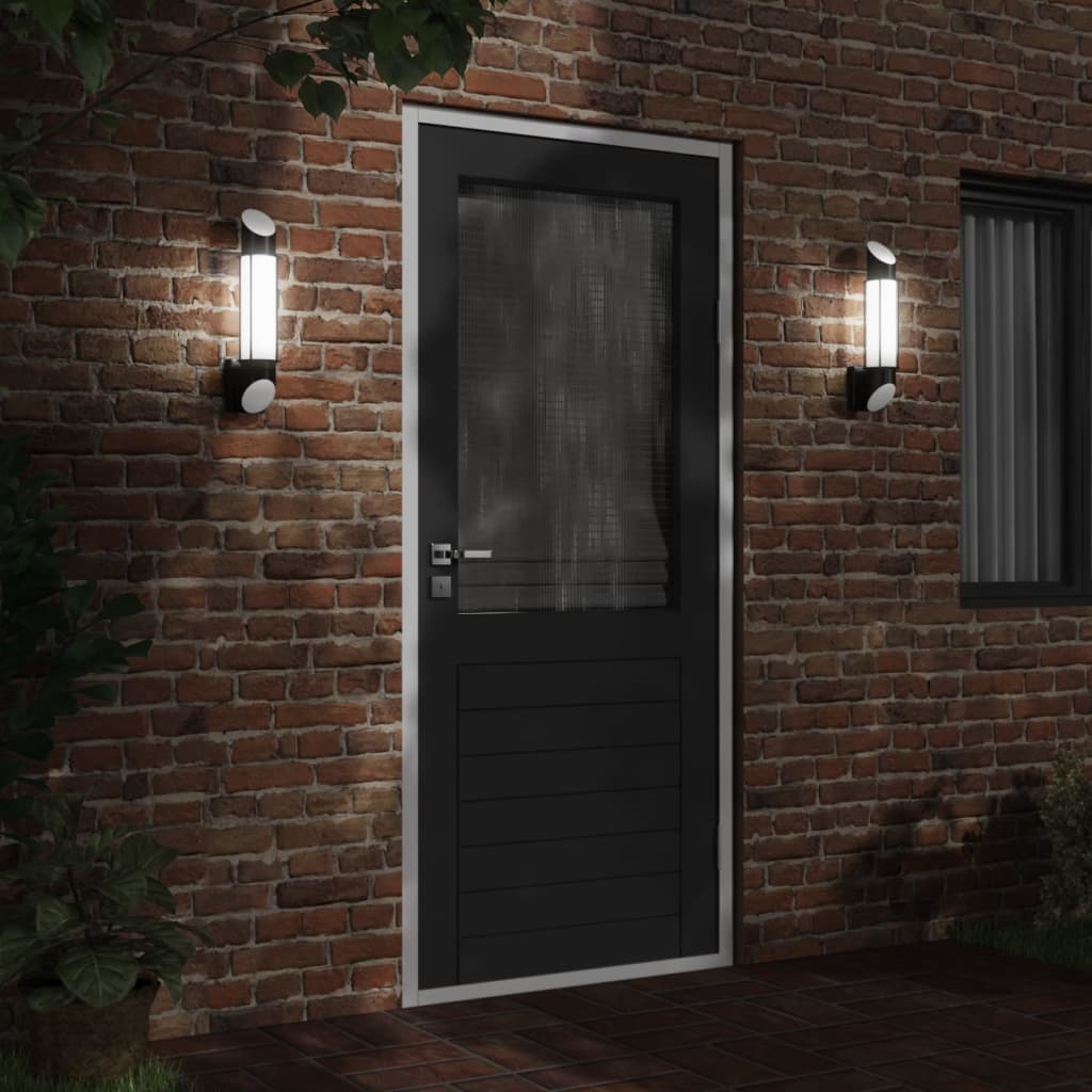 Vidaxl Lampada da parete da esterno in acciaio inossidabile nero