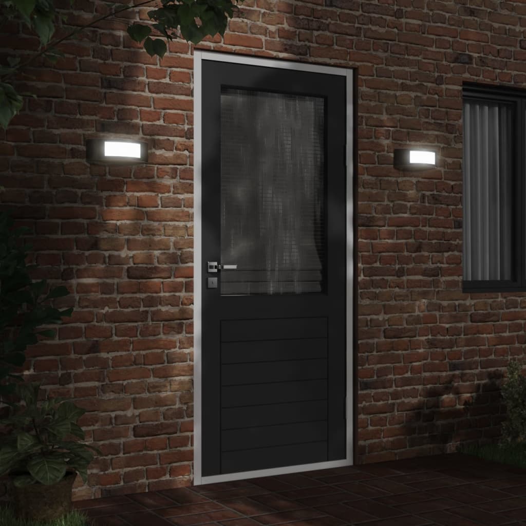 Vidaxl Lámparas de pared al aire libre 2 de acero inoxidable