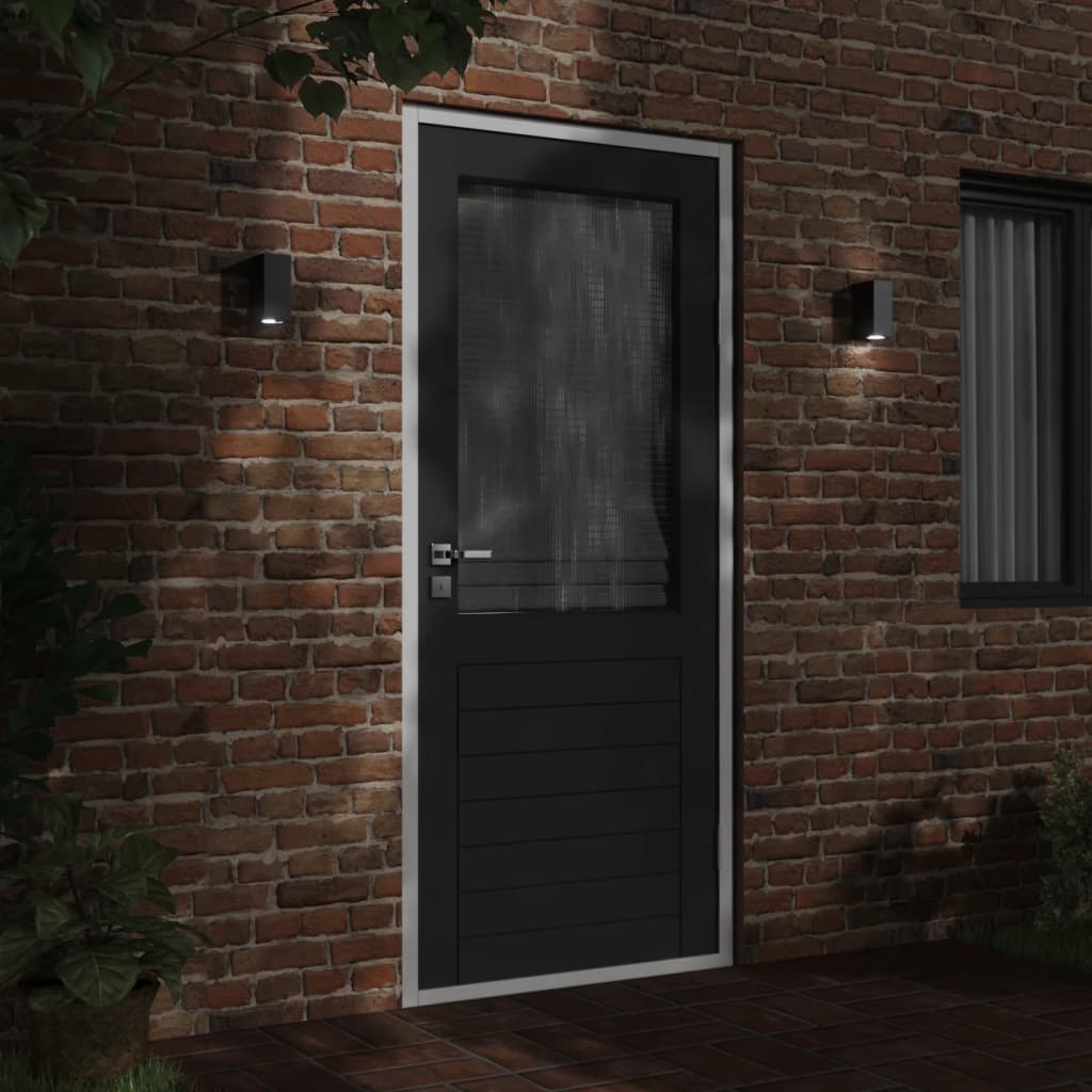 Vidaxl Lampade a parete da esterno 2 stesse in alluminio nero