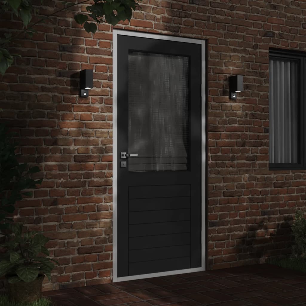 Lámpara de pared al aire libre de Vidaxl con aluminio fundido de sensor
