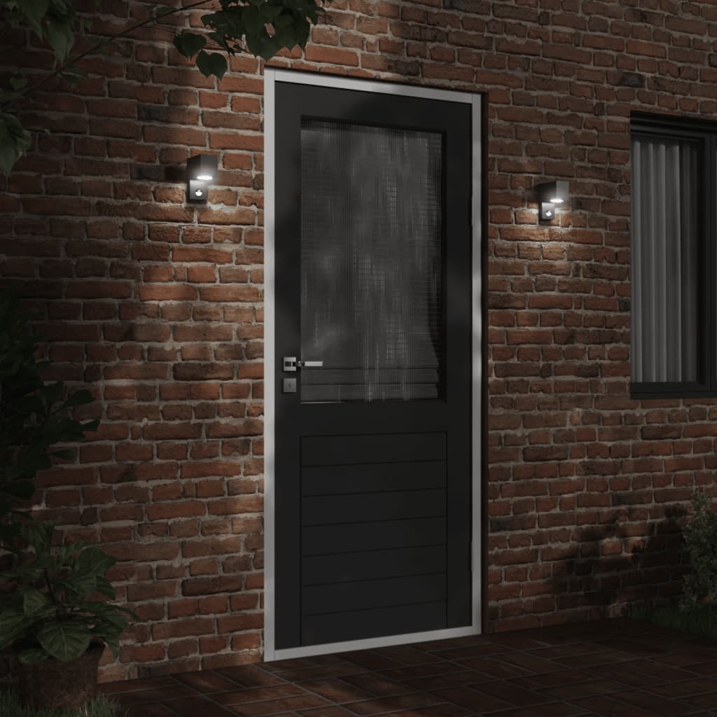 Lámpara de pared al aire libre de Vidaxl con aluminio fundido de sensor
