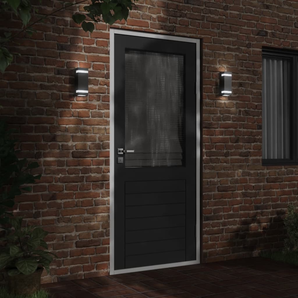 Vidaxl Lampade a parete da esterno 2 St Acciaio inossidabile nero