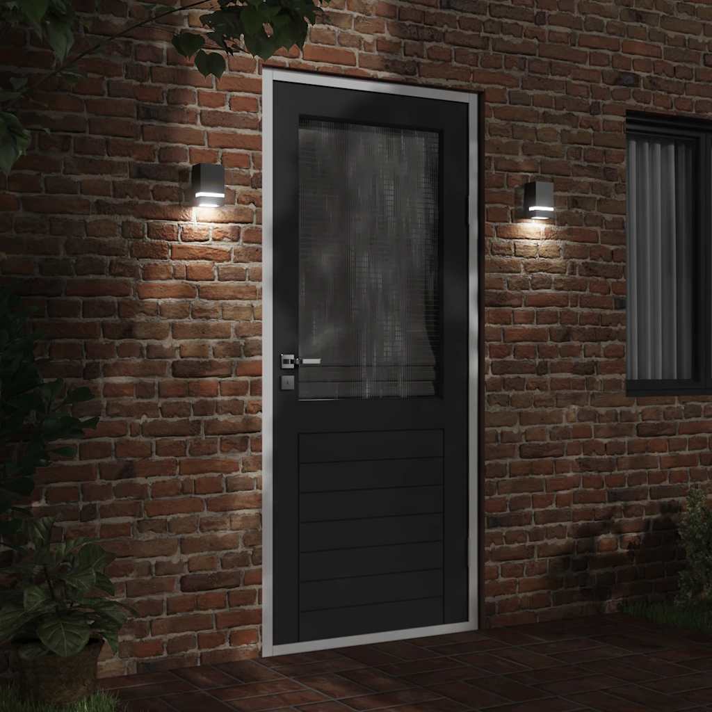 Vidaxl Lampada da parete da esterno in acciaio inossidabile nero