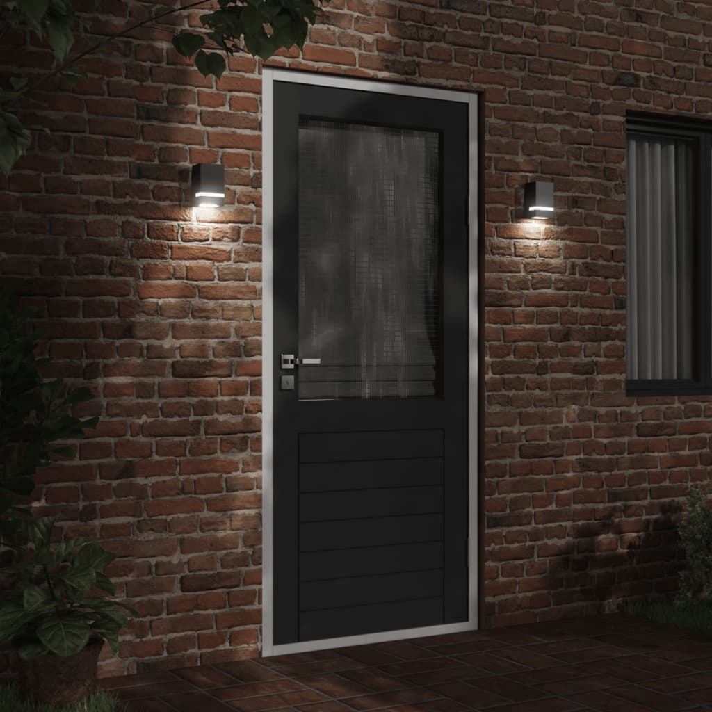 Vidaxl Lámparas de pared al aire libre 2 de acero inoxidable