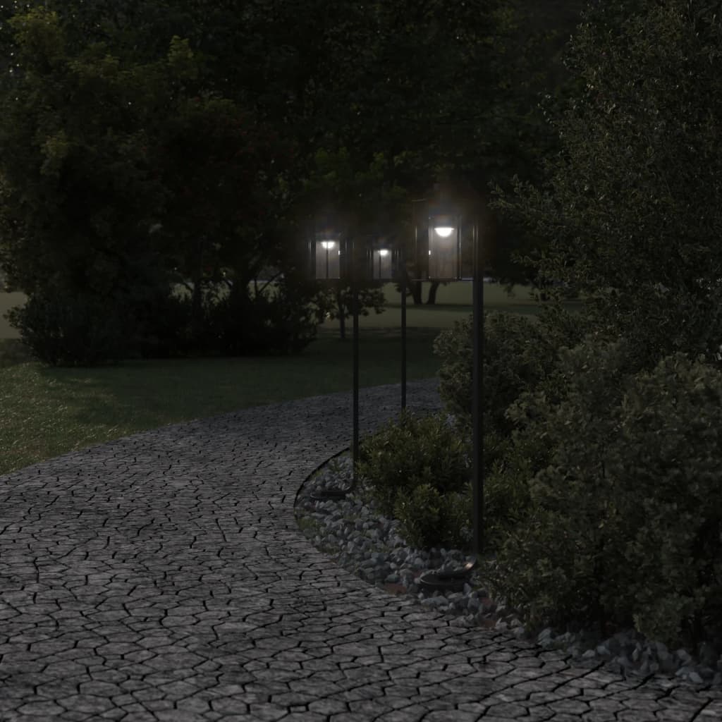 Vidaxl Lampada da pavimento per 3 PC da 100 cm in acciaio inossidabile