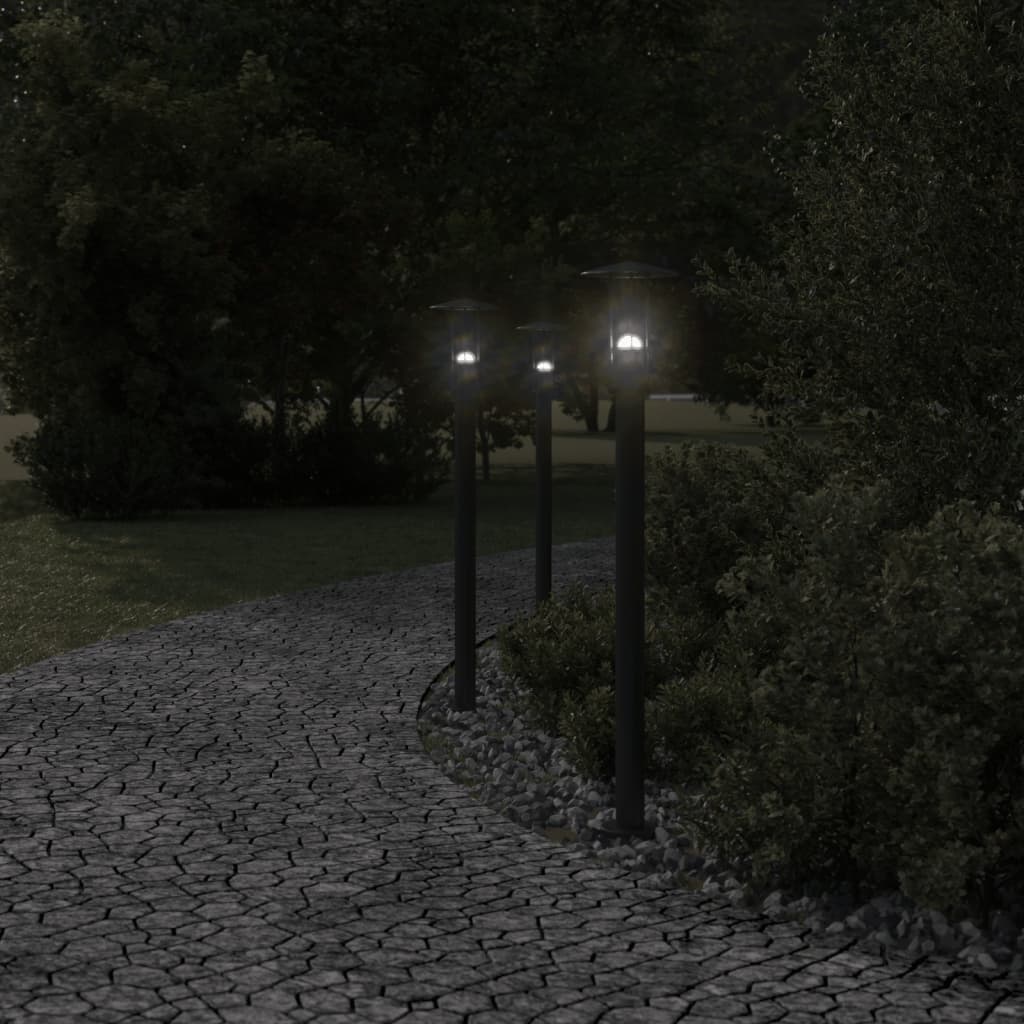 Vidaxl Lampada da pavimento per 3 PC da 100 cm in acciaio inossidabile