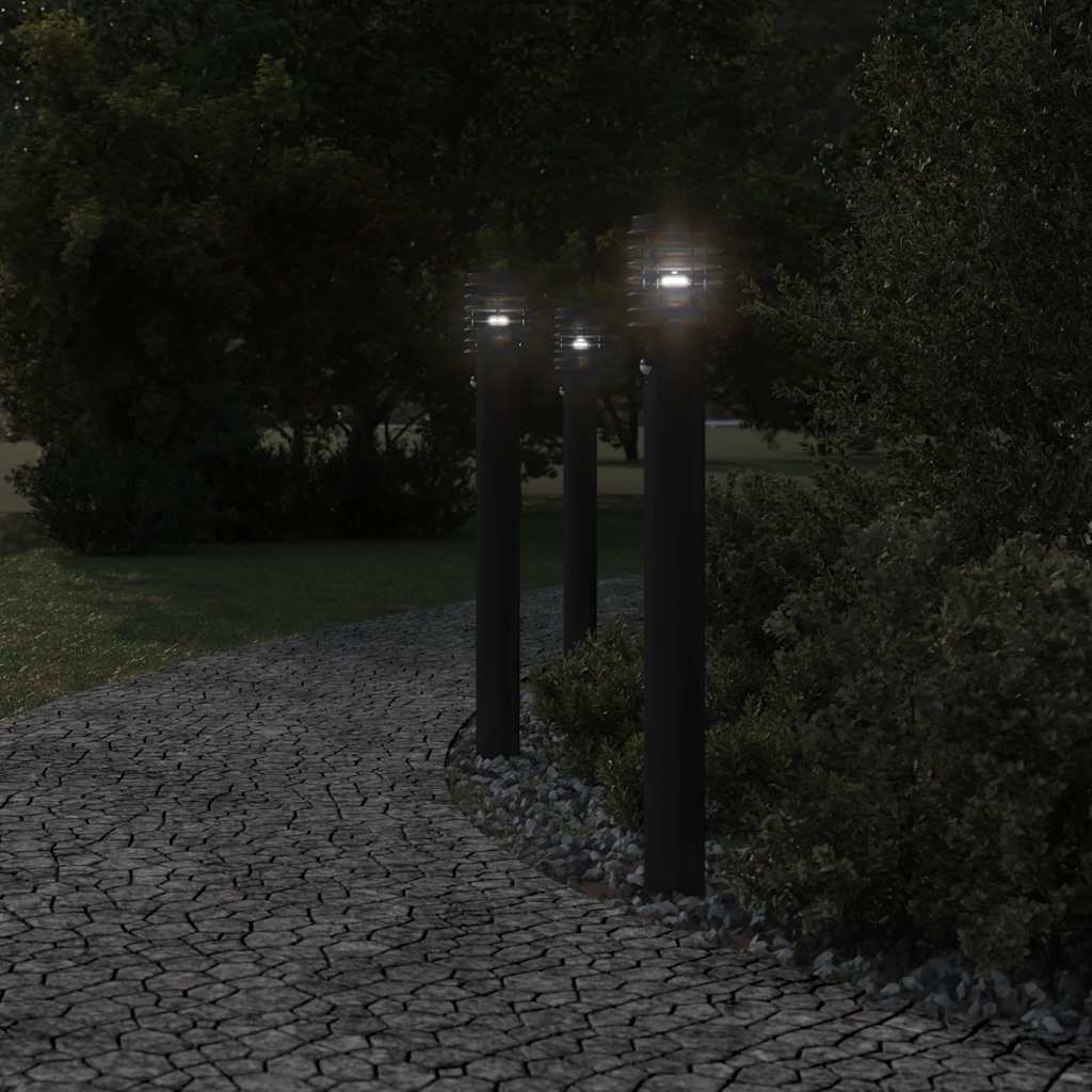 Vidaxl Lampade esterne 3 St con sensori in acciaio inossidabile da 110 cm nero