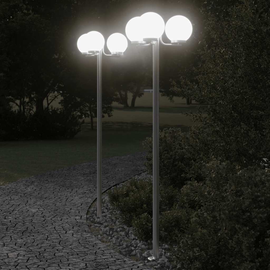 Lampada da pavimento Vidaxl per 2 pezzi esterni 215 cm in acciaio inossidabile colorato