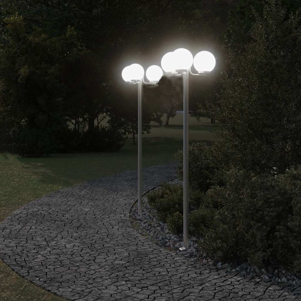 Lampada da pavimento Vidaxl per 2 pezzi esterni 215 cm in acciaio inossidabile colorato