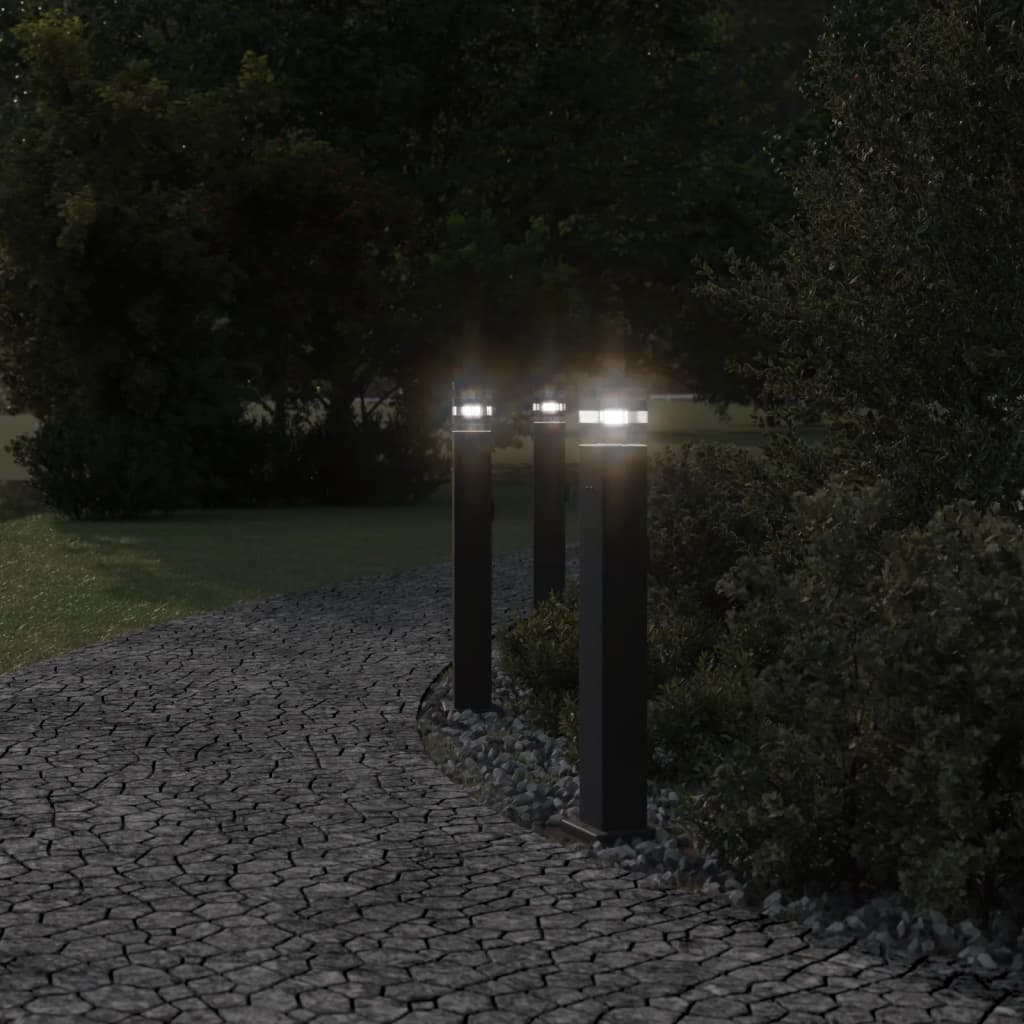 Lampada da pavimento Vidaxl per l'esterno con socket 80 cm in alluminio nero