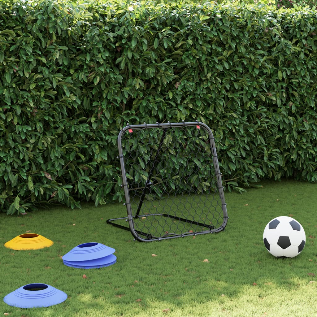 Vidaxl Football Rebounder ajustable 84x73x60-80 cm de acero negro