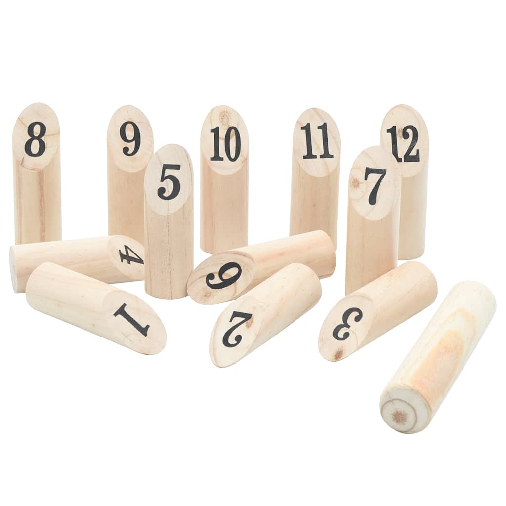 Vidaxl Set di giochi Nummerkubb a 13 pezzi con pino solido