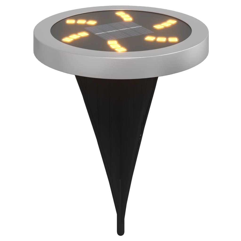 Vidaxl Lampade di terra 12 ST Solar con spille da terra Bianco caldo