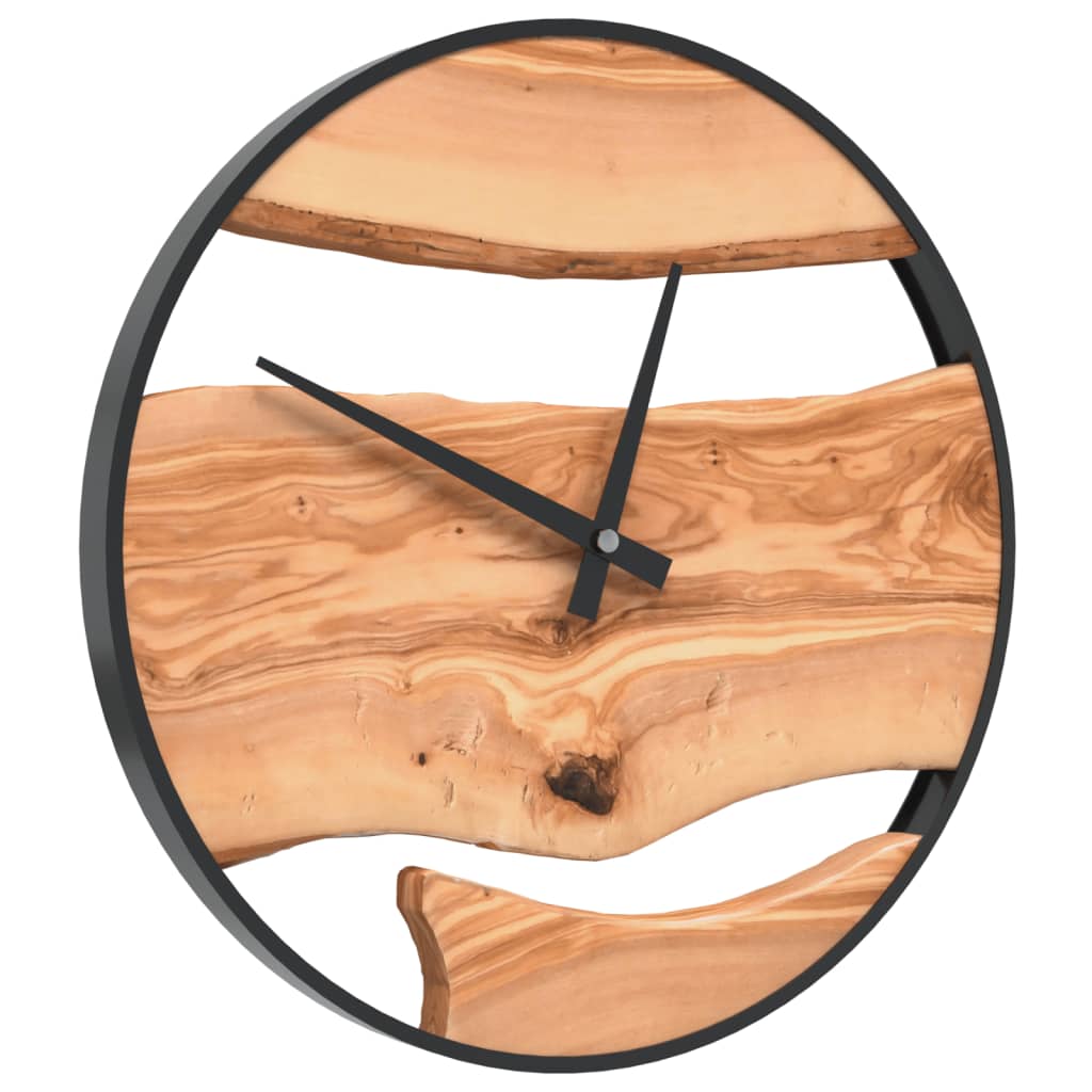 Orologio da parete Vidaxl Ø35 cm di ferro e marrone legno di oliva
