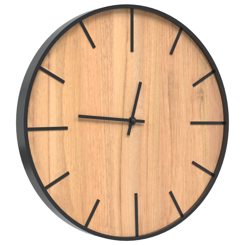 Reloj de pared Vidaxl Ø39 cm de hierro y madera procesada marrón