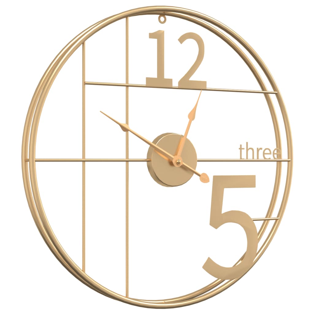 Reloj de pared Vidaxl Ø50 cm de oro de hierro