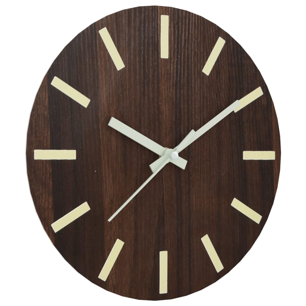 Orologio da parete Vidaxl con quadrante luminoso e mani Ø30 cm marrone