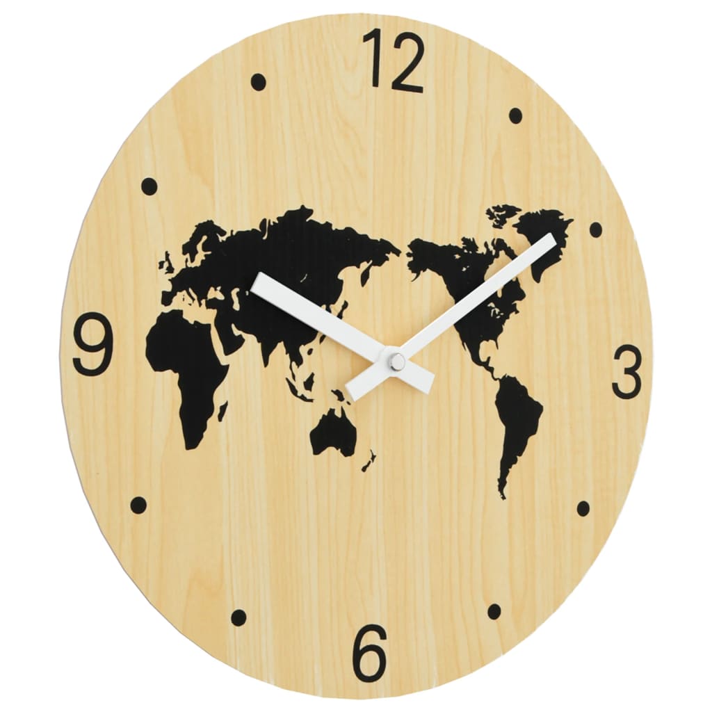 Orologio da parete Vidaxl Ø30 cm Giallo in legno e nero