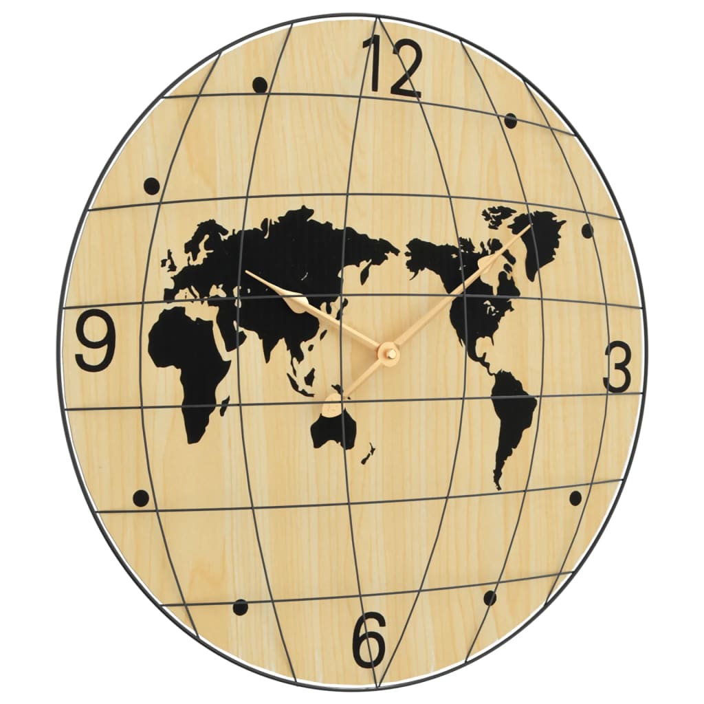 Reloj de pared Vidaxl Ø50 cm Madera procesada Amarillo y negro
