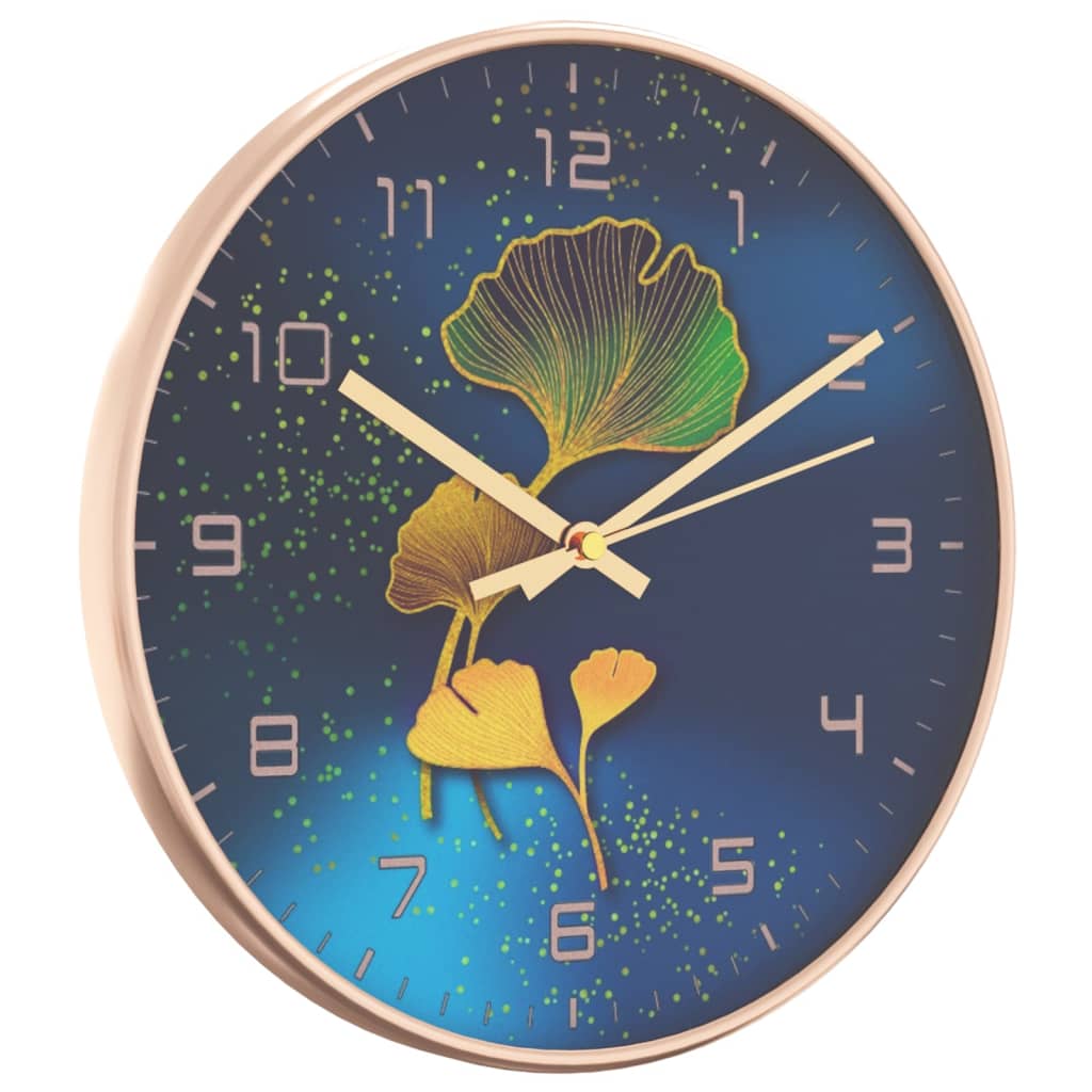 Orologio da parete Vidaxl Ø29,5 cm polistirene e vetro dorato e blu