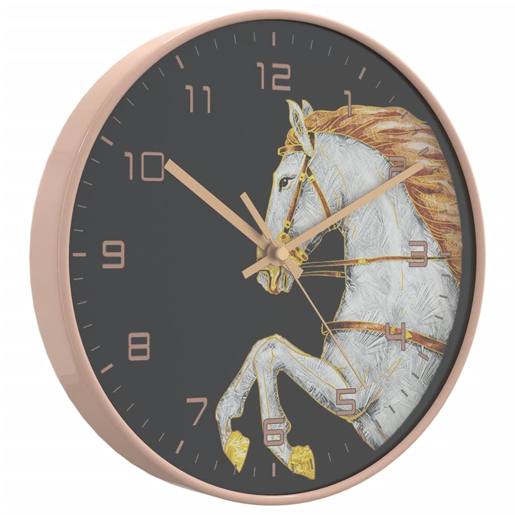 Orologio da parete Vidaxl Ø29,5 cm in polistirene e oro di vetro e bianco