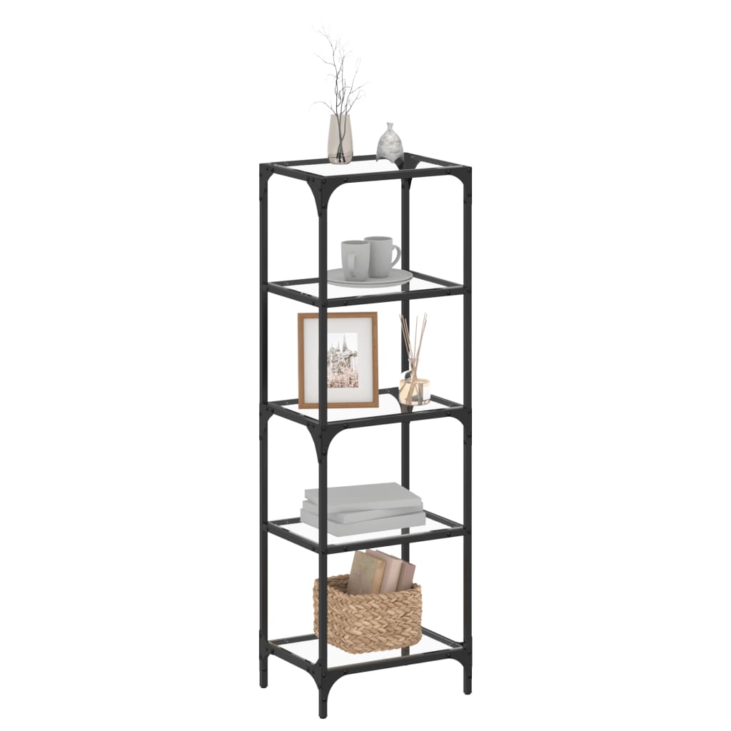 Vidaxl Storage Rack con top de vidrio transparente 40x30x123 cm de acero
