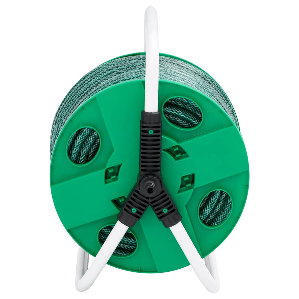 Vidaxl slanghaspel met slangkoppelset 0,5 20 m vrijstaand pvc groen