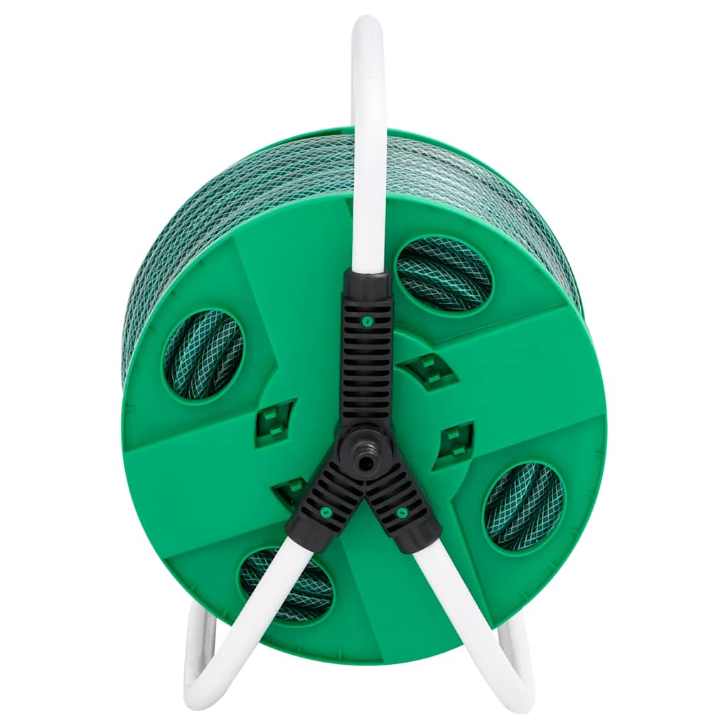 Vidaxl slanghaspel met slangkoppelset 0,5 30 m vrijstaand pvc groen