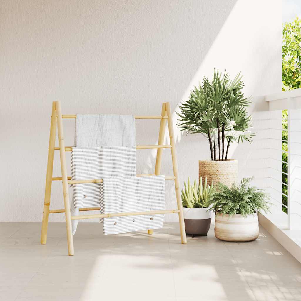 Vidaxl asciugamano la scala con 4 sport 90x50x100 cm di bambù
